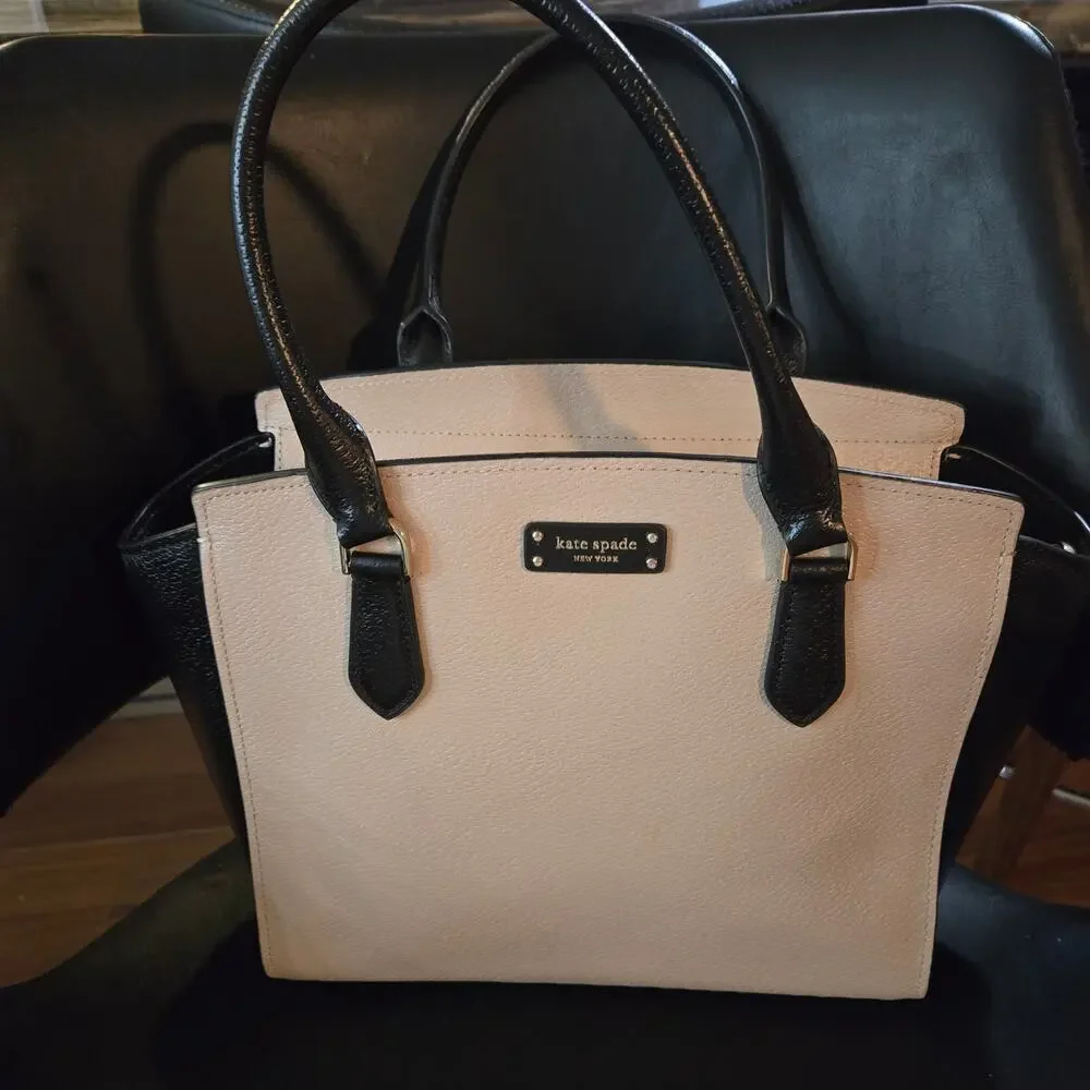 Kate Spade New York Jeanne Satchel Handbag Warm Vellum/Beige front panel